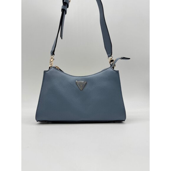 GUESS Micaela top zip faux-leather small shoulder bag - Slate blue - Picture 4 of 11